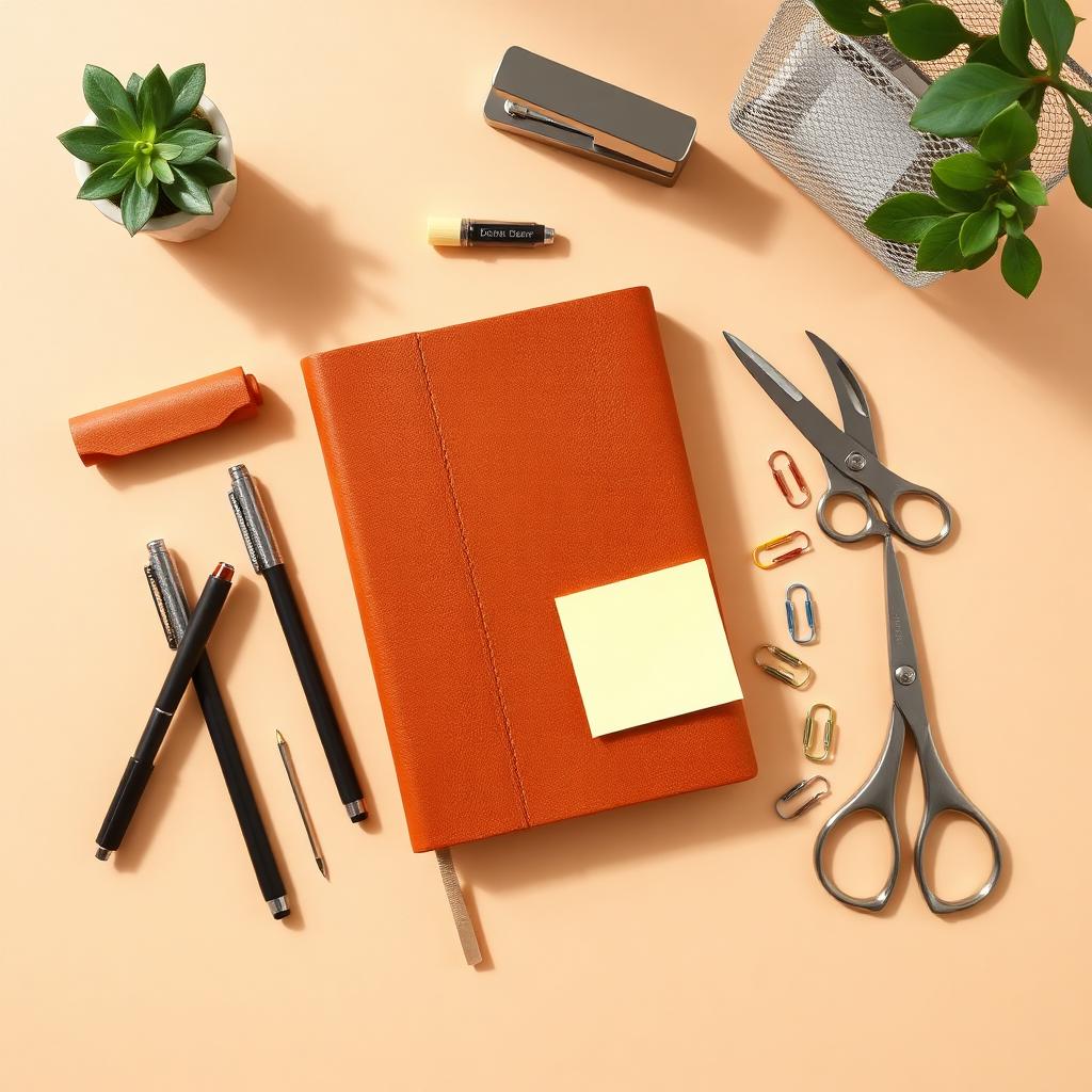 A curated flat lay of Vail Store office essentials